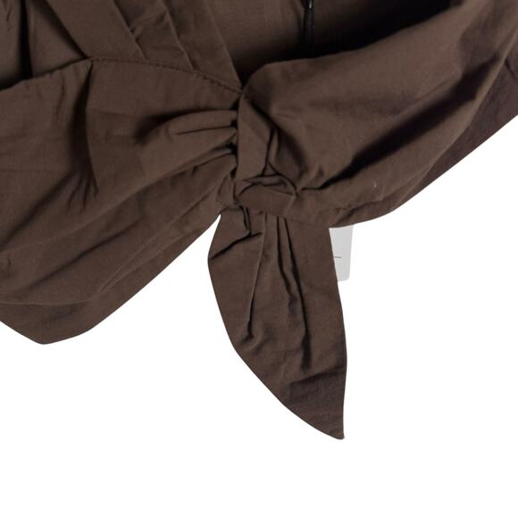 Showpo Sula Two Piece Set One Shoulder Crop Top Midi Skirt Chocolate Brown 2 - Picture 10 of 15